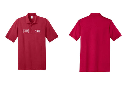 NYC Factory Custom Logo Staff Polo Shirt (Classic) - STAFF + Your Logo - Red