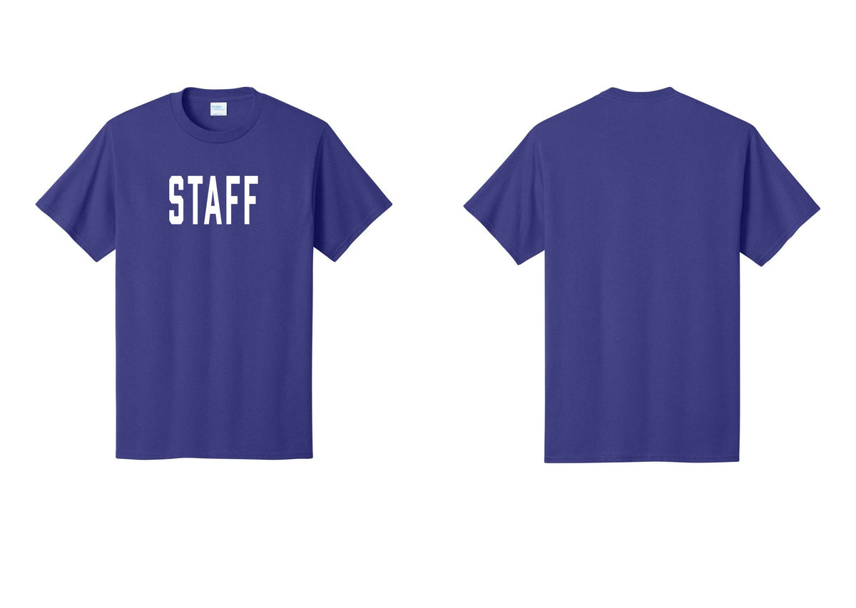 NYC Factory Staff T-Shirt, Condensed Lettering - Front Only - Purple