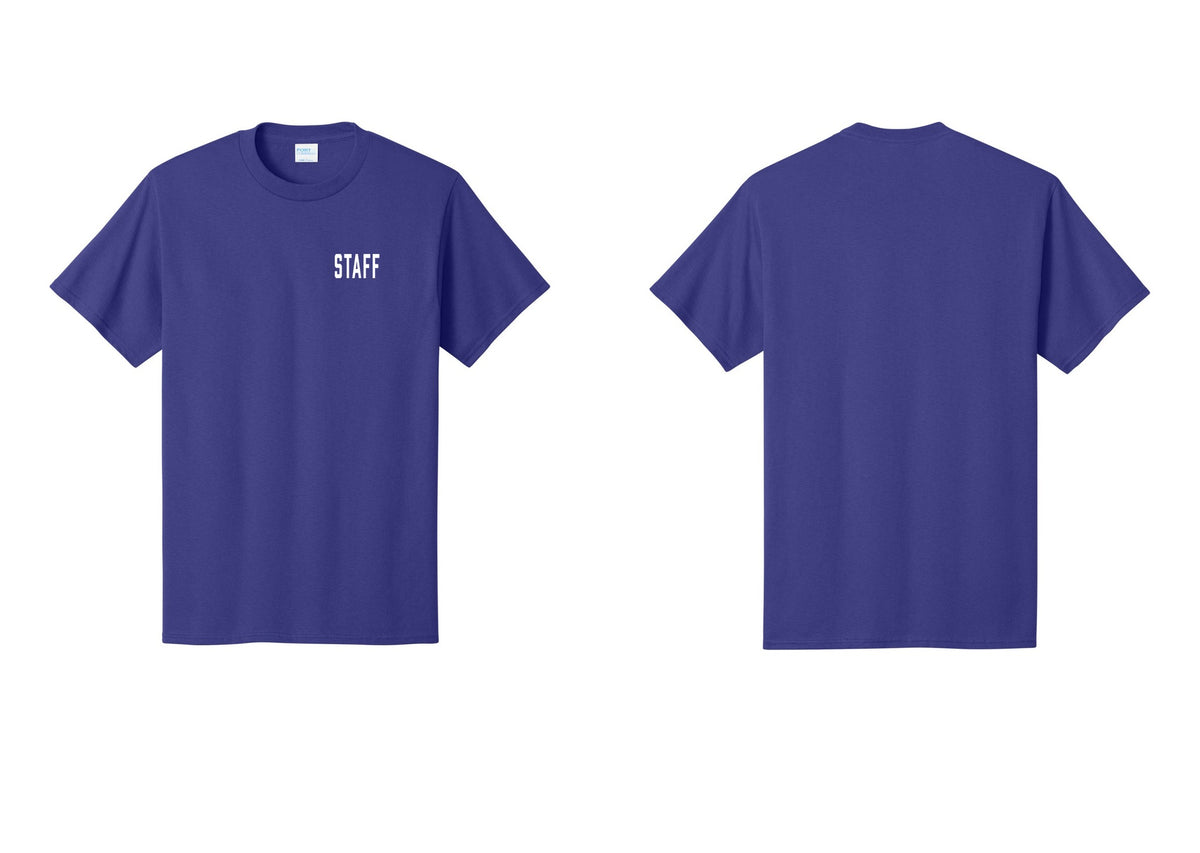 NYC Factory Staff T-Shirt, Condensed Lettering - Chest Only - Purple