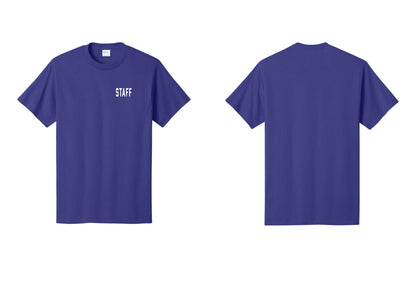 NYC Factory Staff T-Shirt, Condensed Lettering - Chest Only - Purple