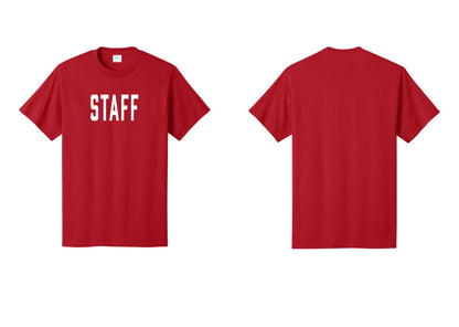 NYC Factory Staff T-Shirt, Condensed Lettering - Front Only - Red