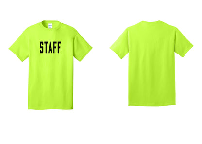 NYC Factory Staff T-Shirt, Condensed Lettering - Front Only - Safety Green