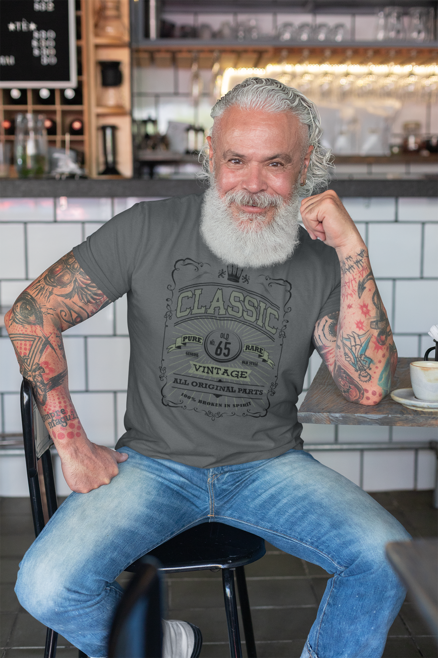 Klassisches Herren T-Shirt zum 45. Geburtstag Vintage Unisex 45 Schwarz