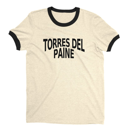 Torres del Paine National Park Ringer Tee Retro Style Men's T-Shirt - NYC Factory - Natural