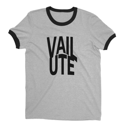 Vail Ski Resort Ringer Tee Retro Style Men's T-Shirt - NYC Factory - Heather Gray
