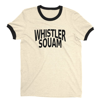 Whistler Ski Resort Ringer Tee Retro Style Men's T-Shirt - NYC Factory - Natural