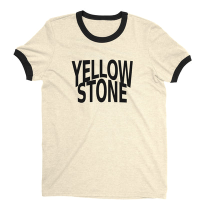 Yellowstone National Park Ringer Tee Retro Style Men's T-Shirt - NYC Factory - Natural