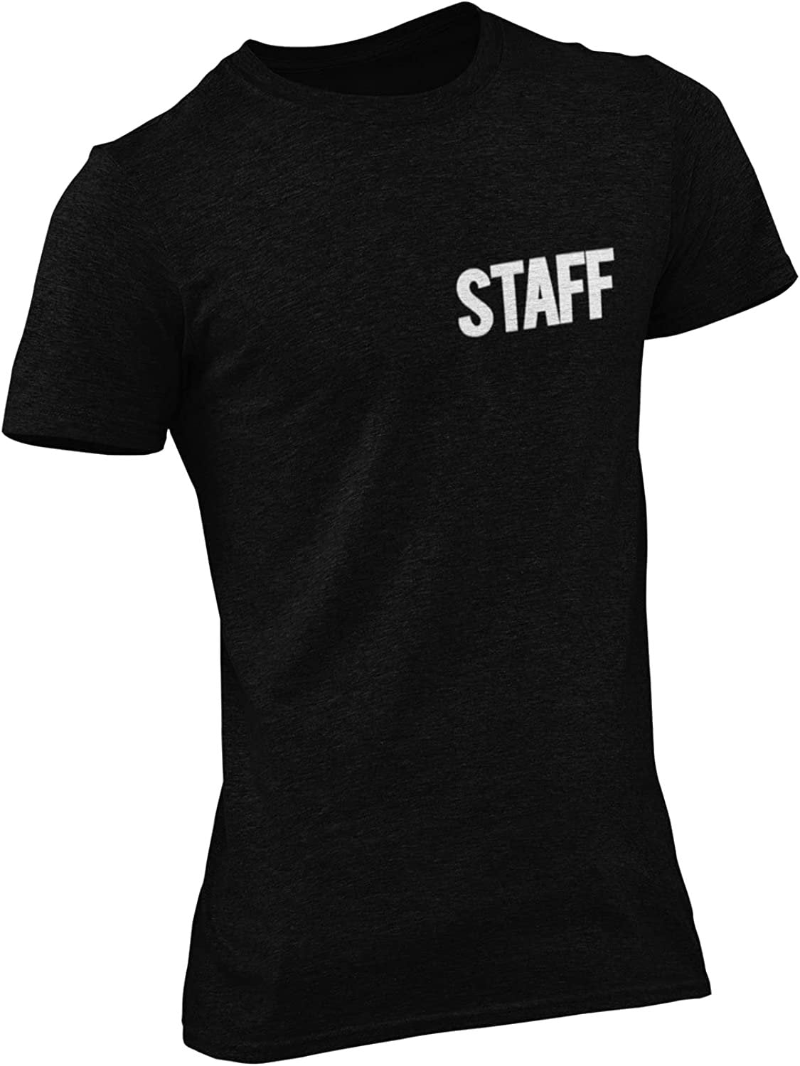 Herren-T-Shirt mit Siebdruck-T-Shirt (Brust- und Rückendruck, Schwarz und Weiß)