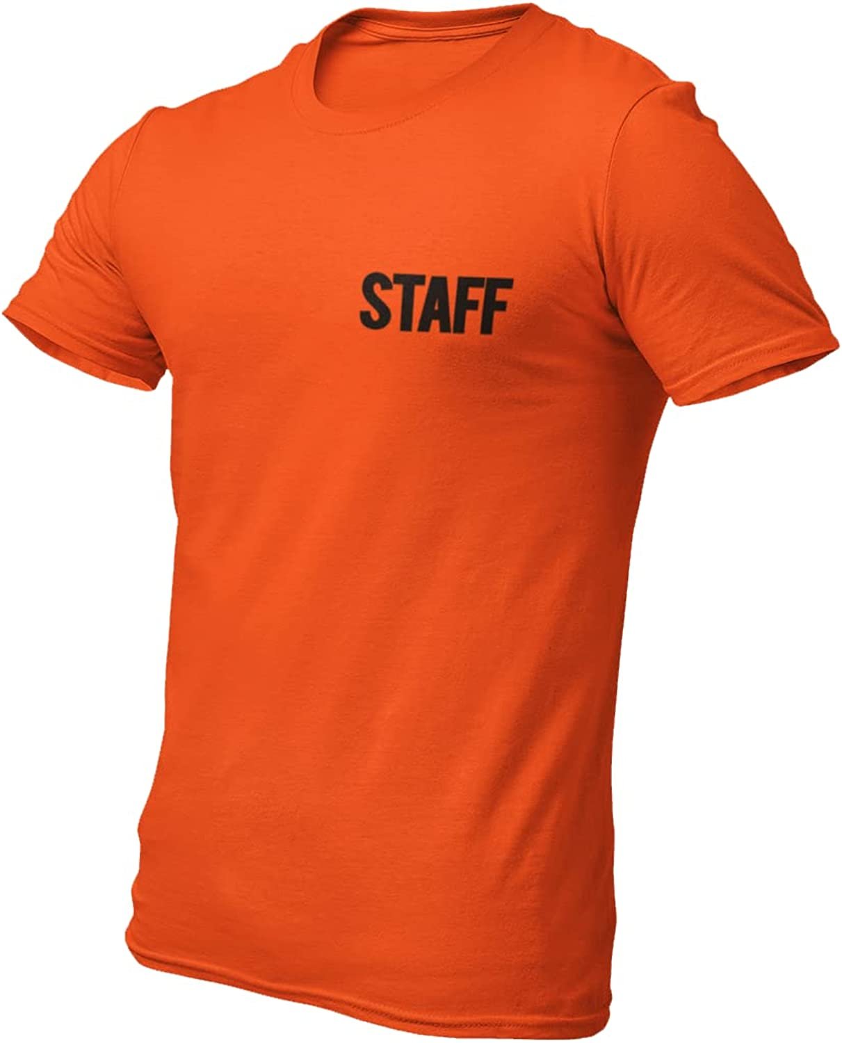 Herren Staff T-Shirt Siebdruck-T-Shirt (Brust- und Rückendruck, Orange)