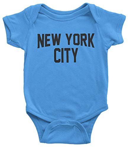 New York City Baby Bodysuit Screen Printed Soft Cotton Snapsuit