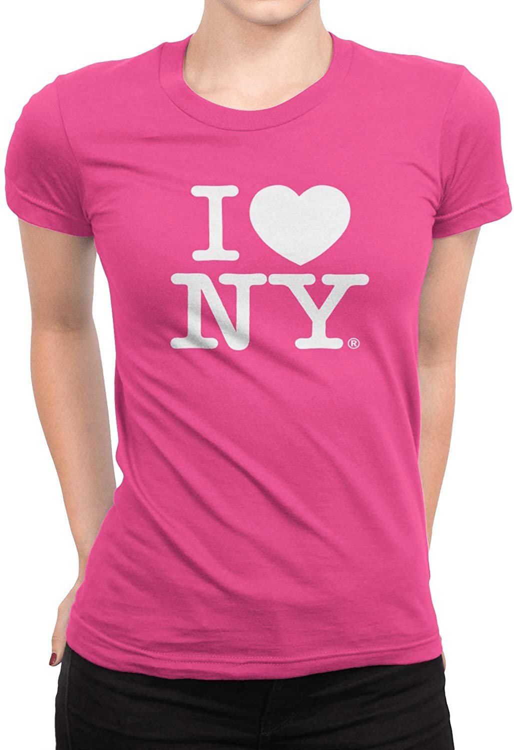 I Love NY Ladies T-Shirt  Tee Hot Pink