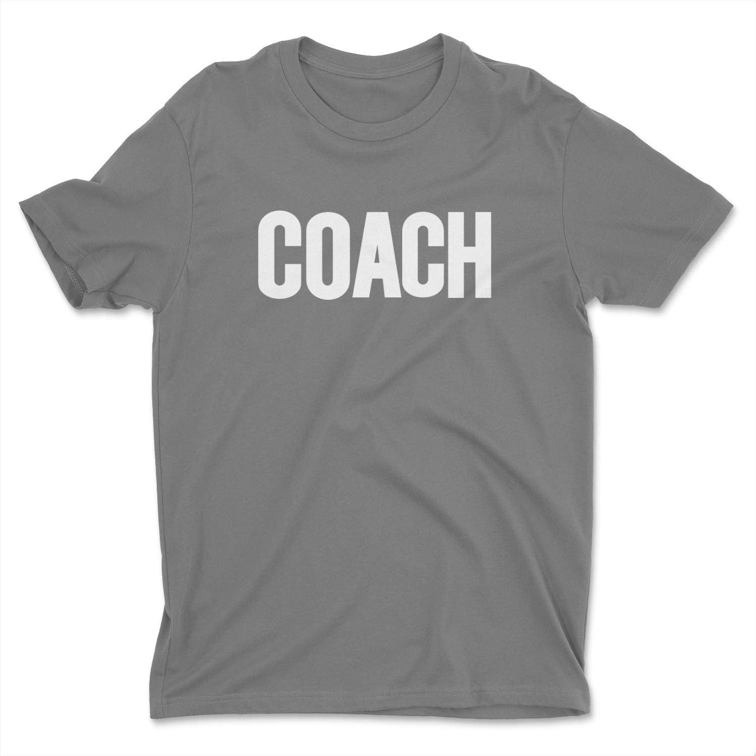 Coach Herren T-Shirt (einfarbiges Design, Anthrazit &amp; Weiß)