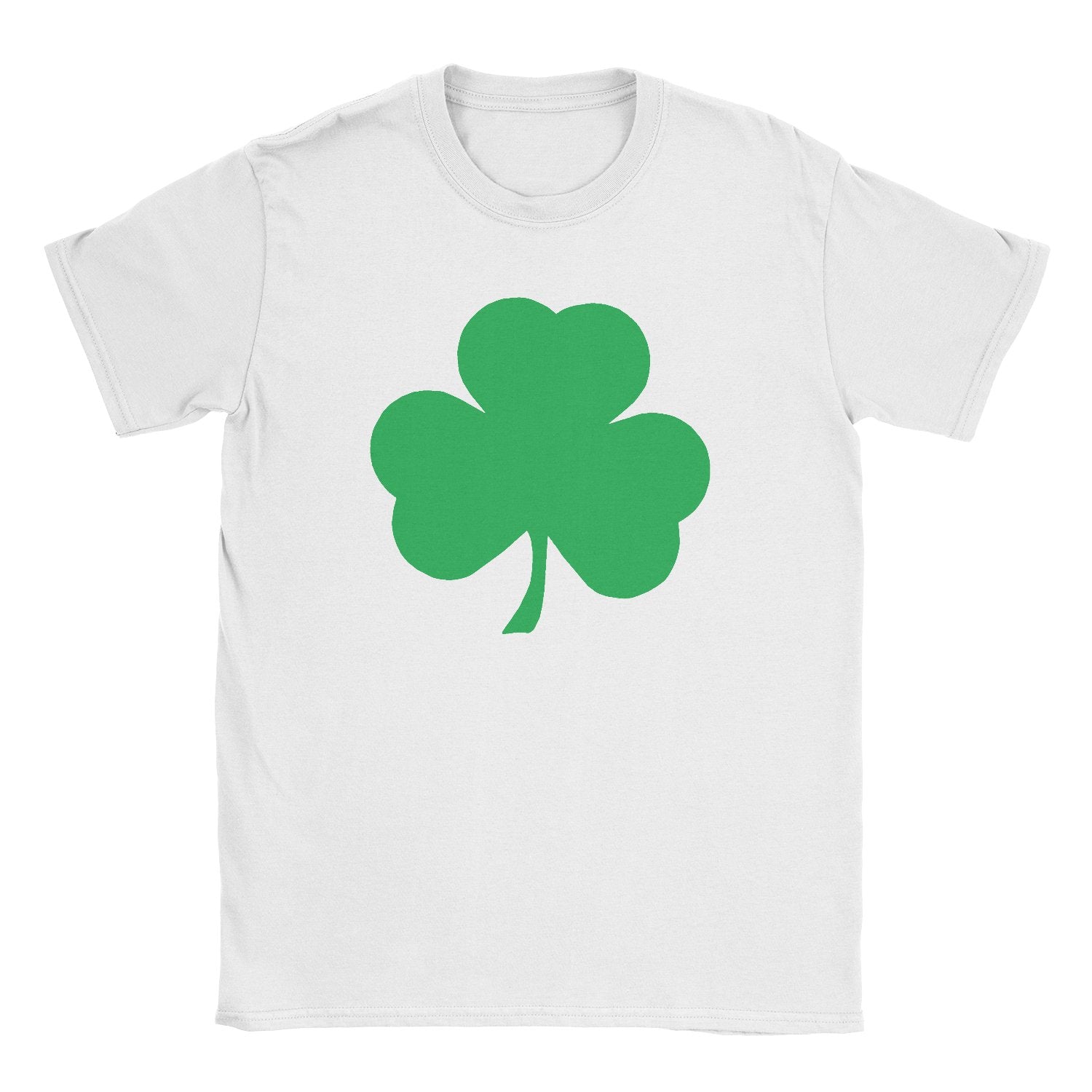 Kleeblatt-Kinder-T-Shirt (großes solides Design, weiß und grün)