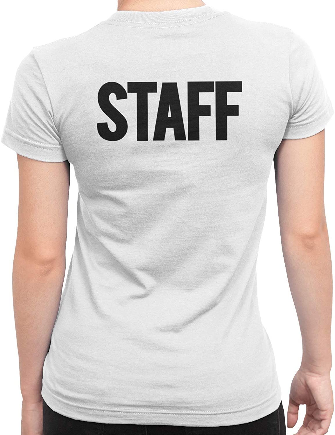 Staff Damen Kurzarm T-Shirt (einfarbiges Design, weiß)