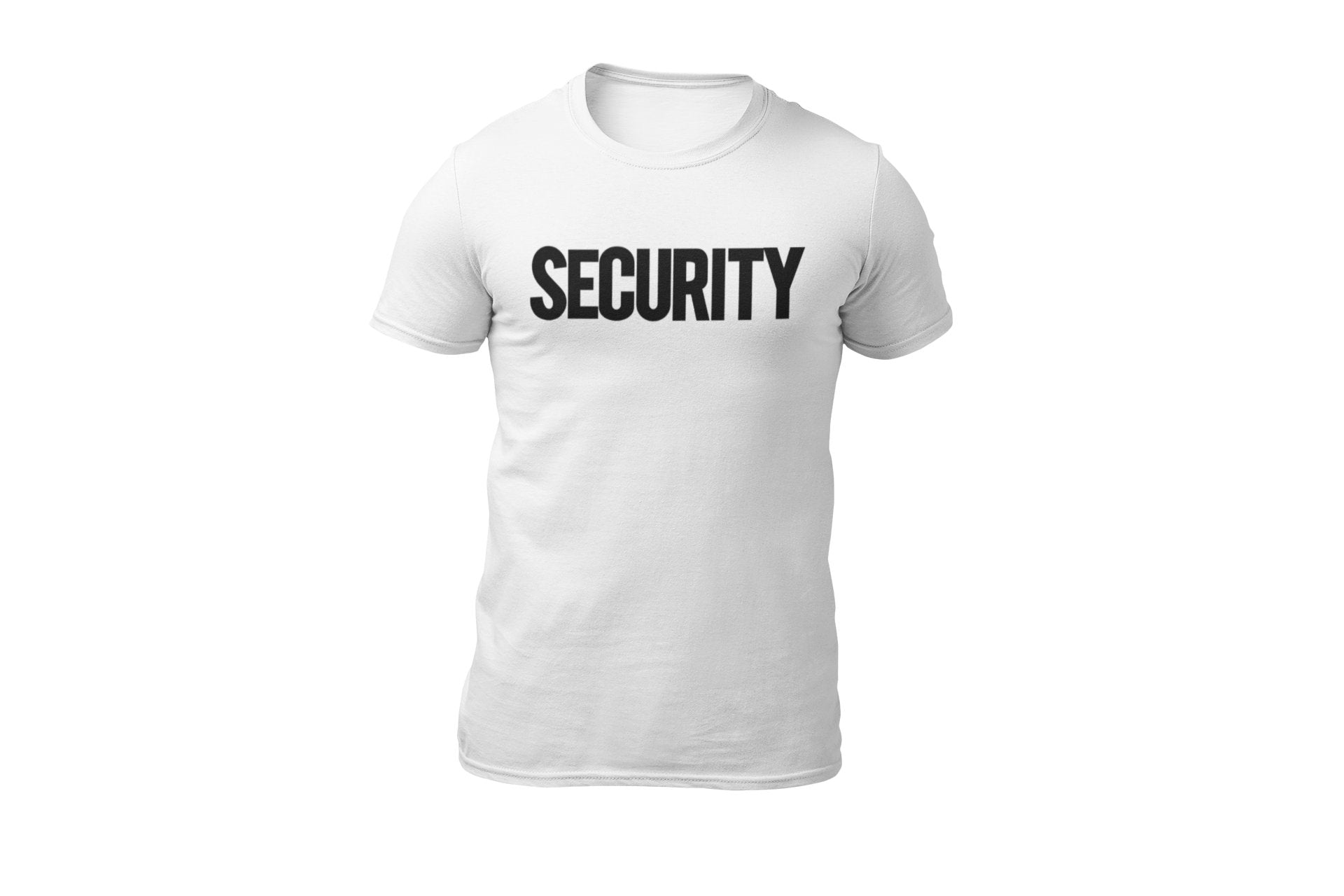 T-shirt de sécurité pour hommes (conception solide, imprimé avant et arrière, blanc et noir)