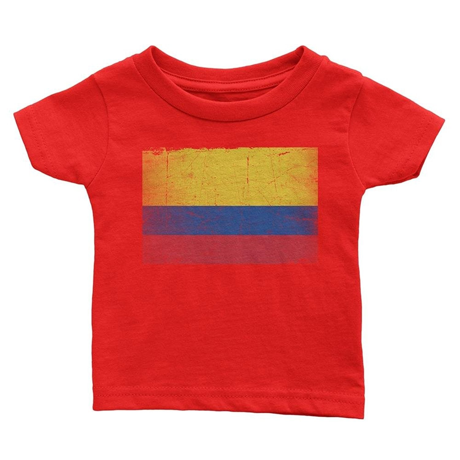 Colombia Flag Tee T-Shirt Kids Boys Shirt Vintage Retro Youth Shirt