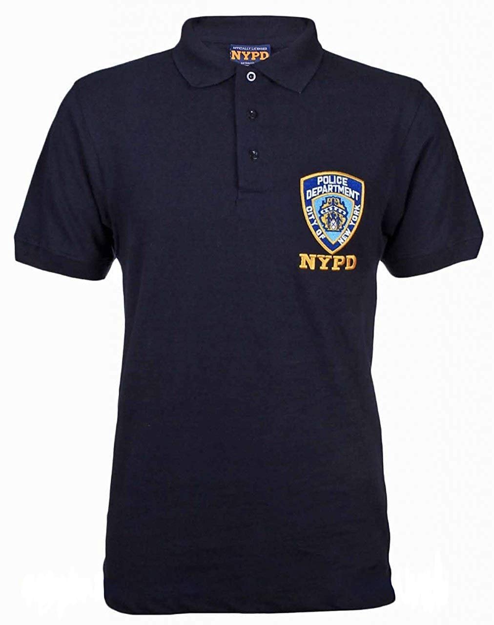 NYPD Men's Polo Shirt Official Embroidered Logo Navy Blue