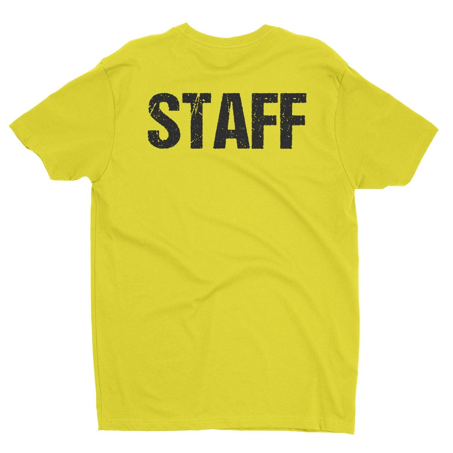 T-shirt à manches courtes pour hommes du personnel (motif vieilli, jaune vif)