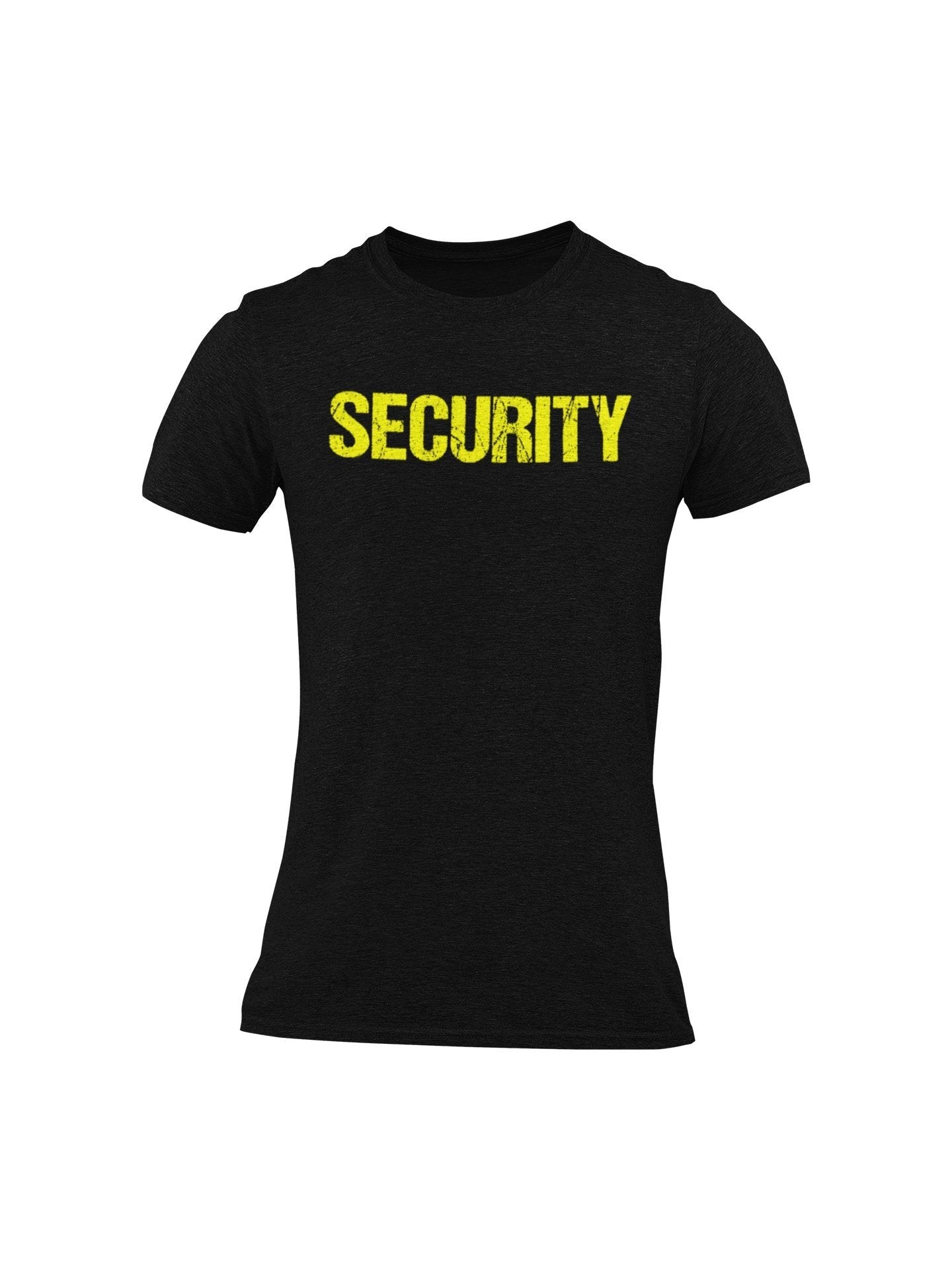 Men's Security T-Shirt (Distressed Design, Black/Neon)
