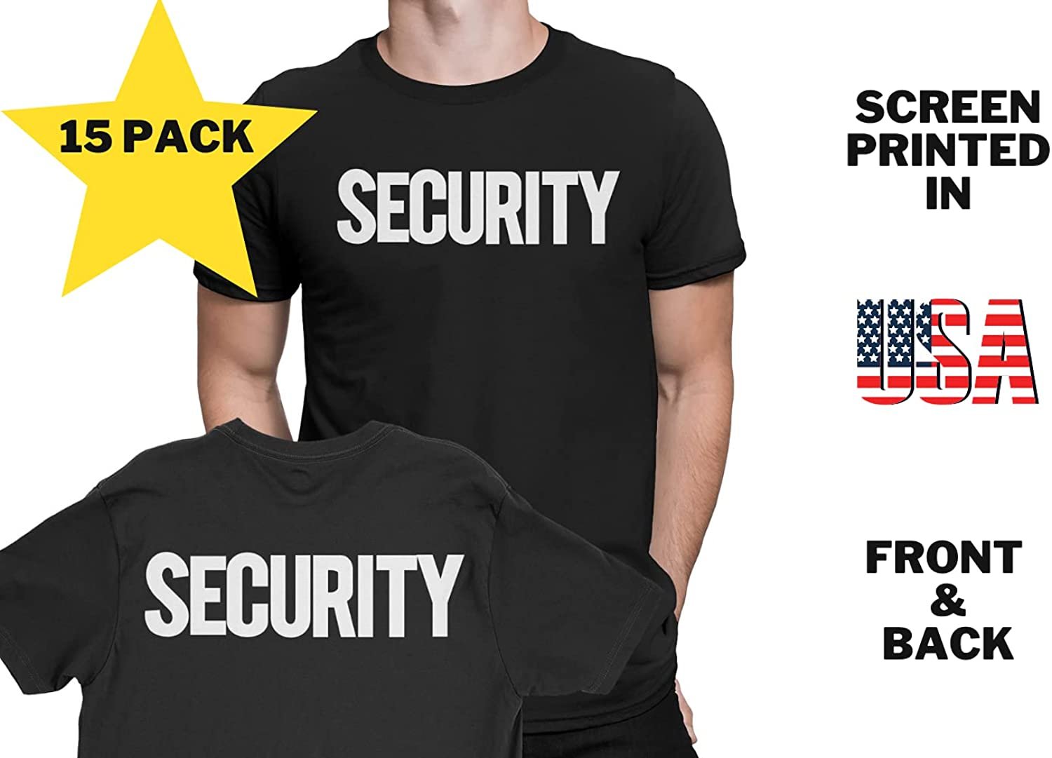 Vente en gros de t-shirts de sécurité pour hommes sérigraphiés à l'avant et à l'arrière