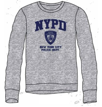 Men's NYPD Crewneck Sweatshirt (Heather Gray/Navy, Small)