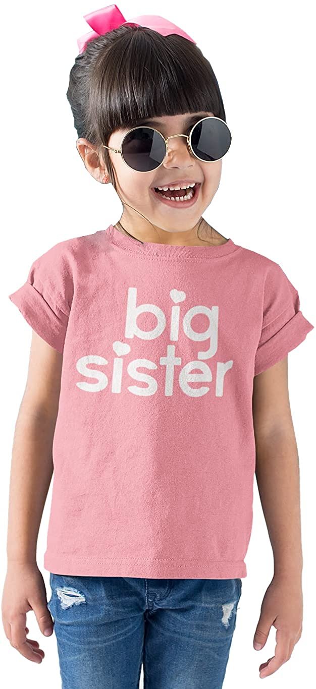Big Sister Short Sleeve Girls Sibling Tee (Mauve)