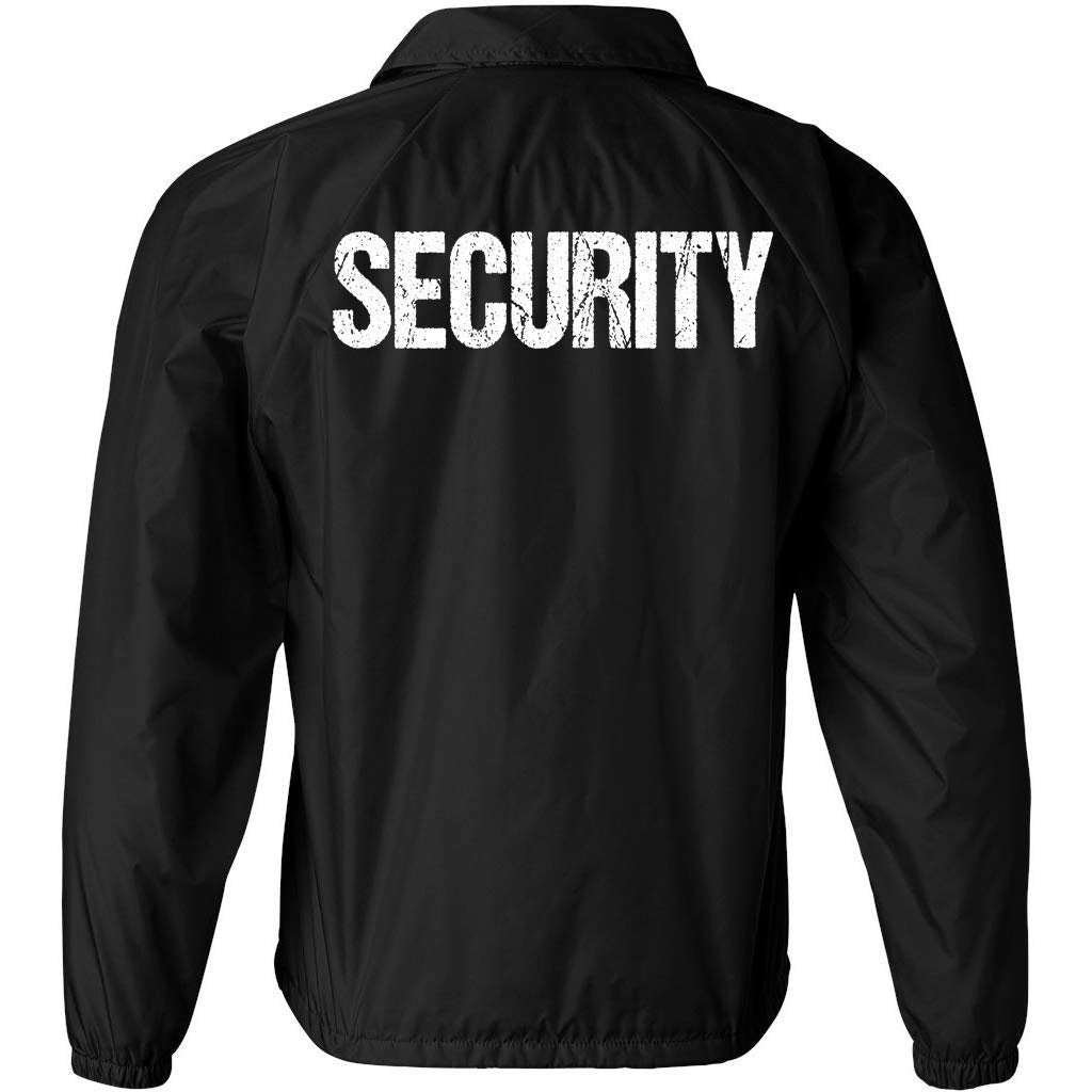 Men's Security Jacket Event Staff Windbreaker Front Back Silk Screen Print