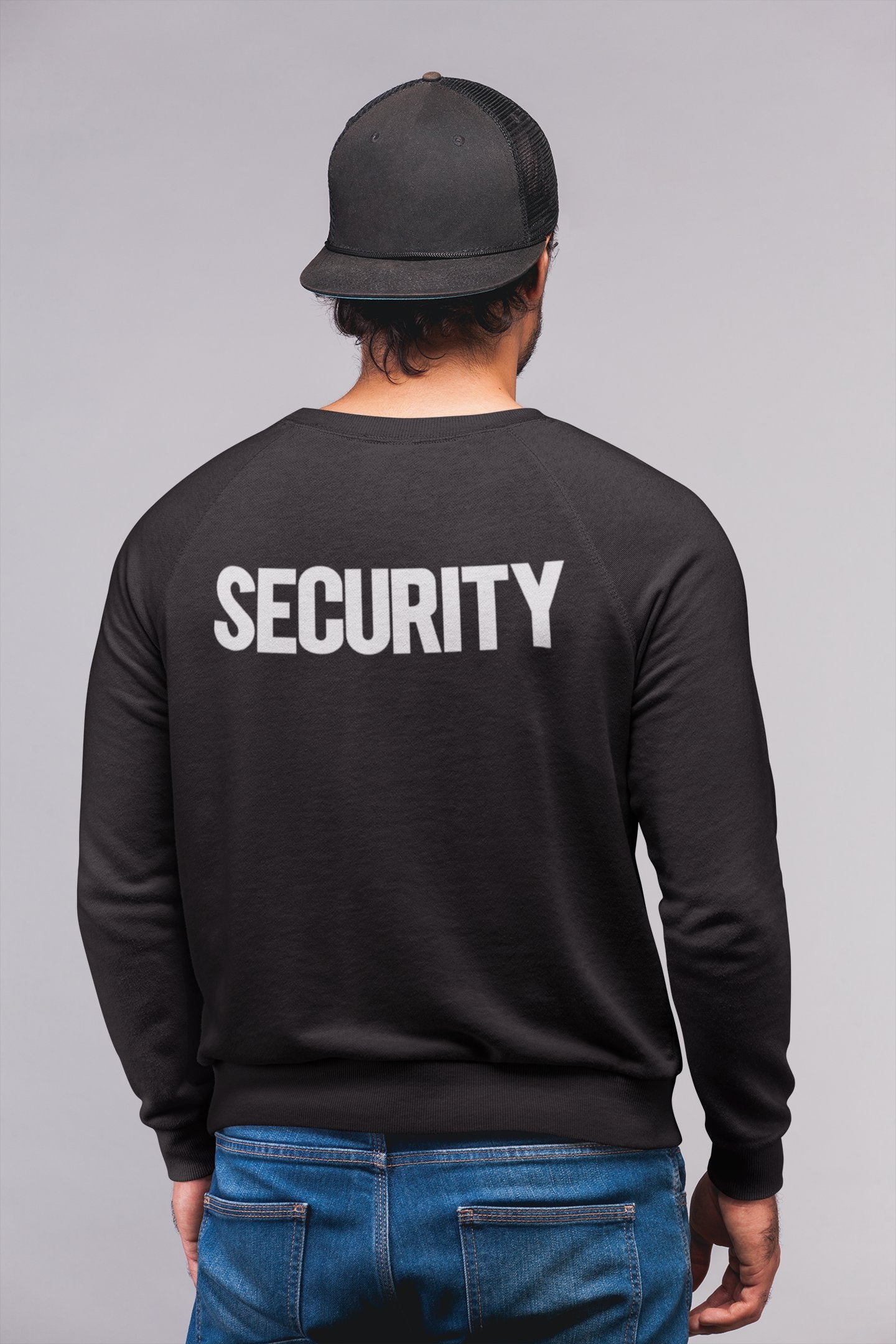 Titre : Sweat-shirt de sécurité pour hommes à col ras du cou en molleton doux (noir/blanc)