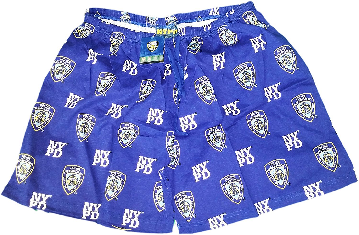 NYPD Boxer Shorts Blue Mens Sleepwear NYC Police Gift