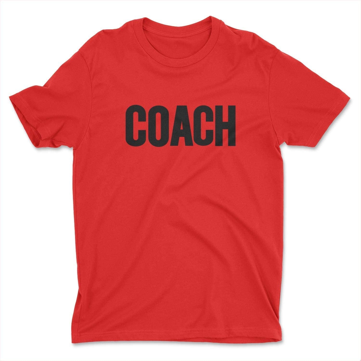 Coach Men's T-Shirt (Solid Design, Red & Black)