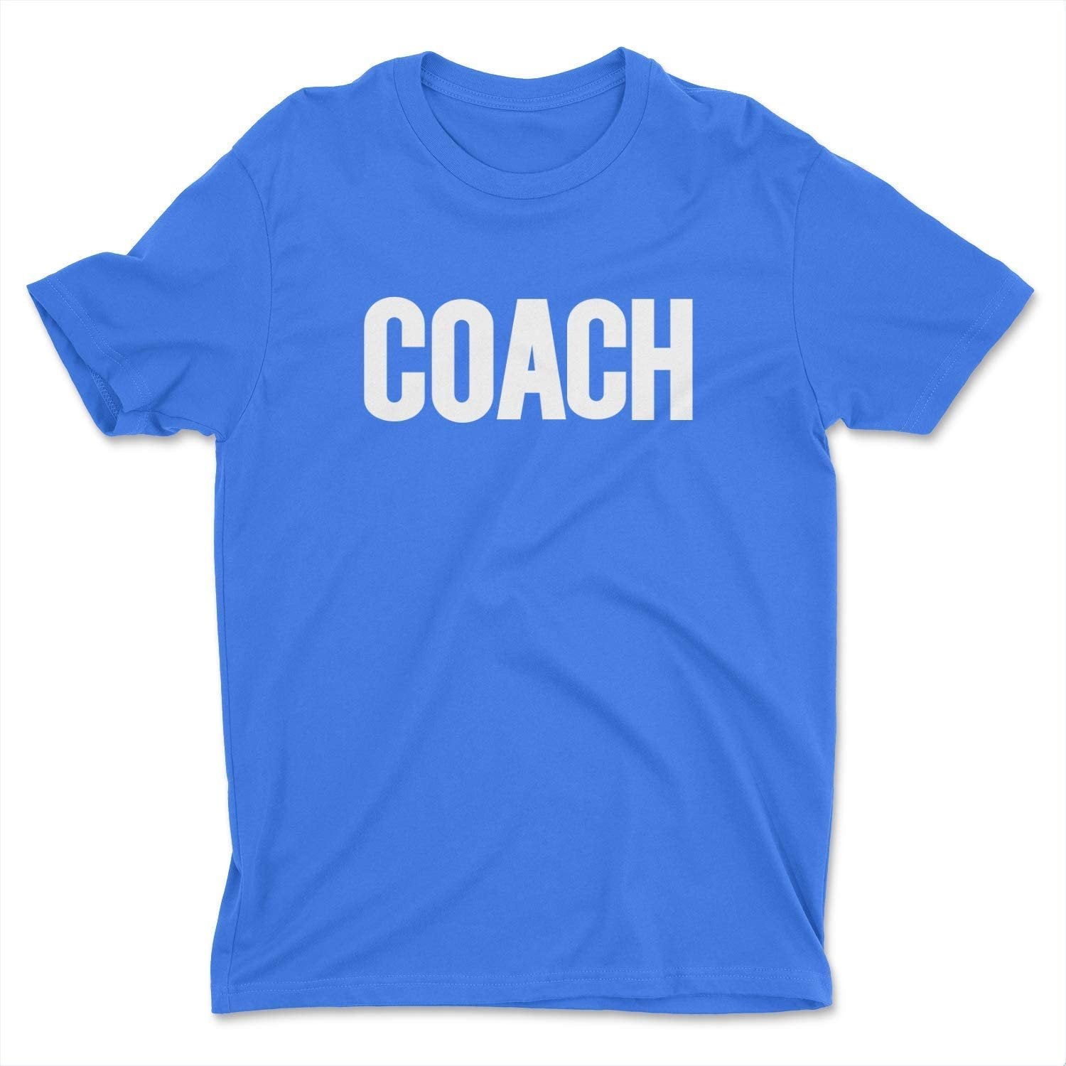 T-shirt Coach pour hommes (conception solide, bleu royal et blanc)