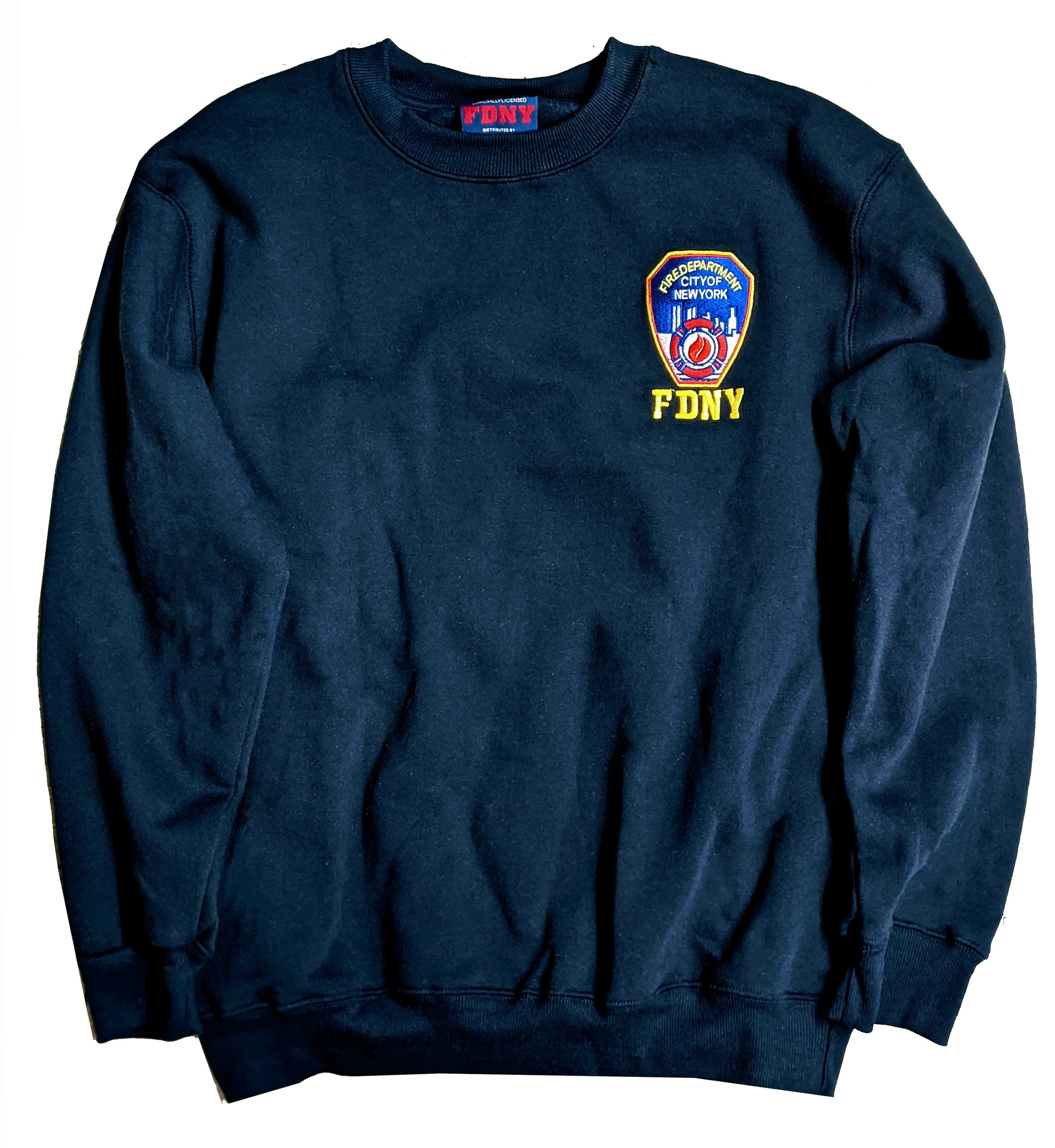 FDNY Sweatshirt Mens Crewneck Shirt Navy Blue Fireman Gift