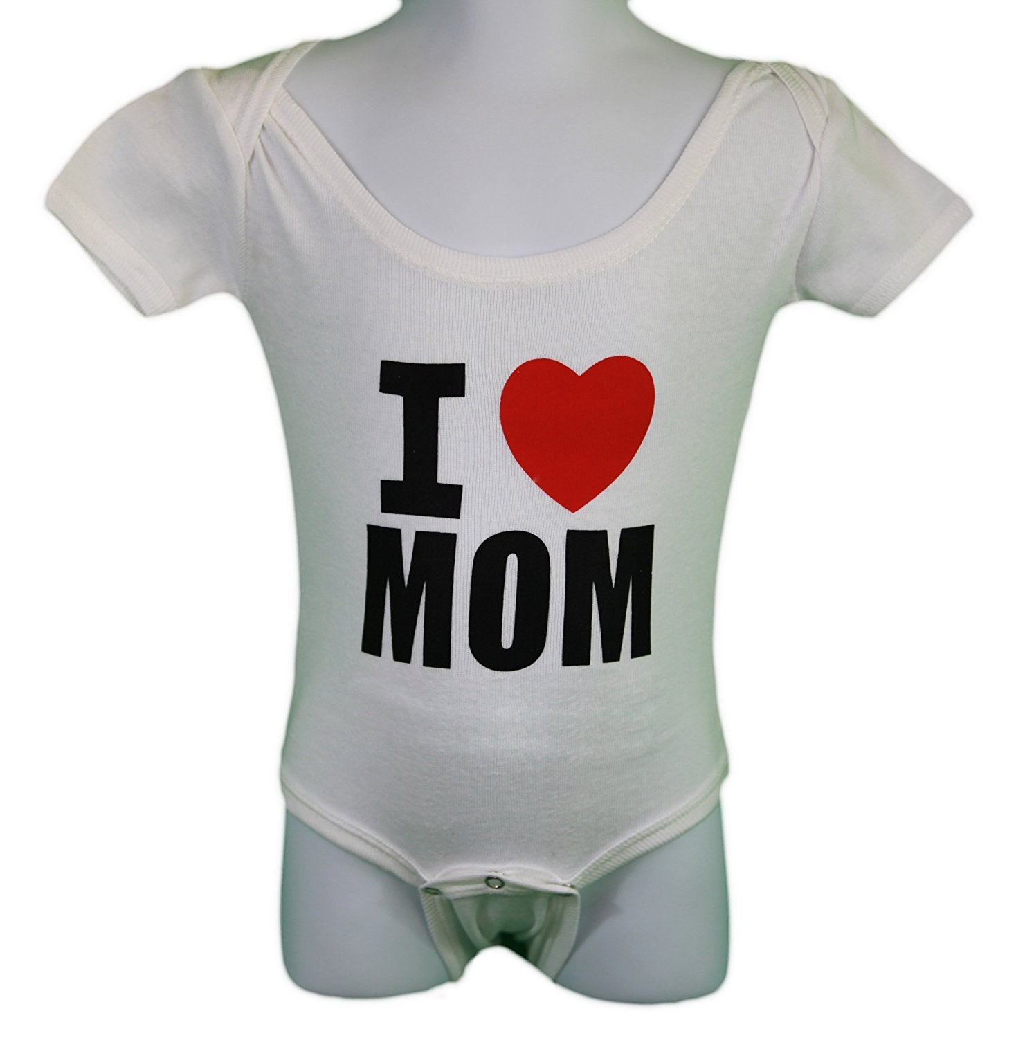 I Heart Mom Baby Bodysuit White Mothers Day Gift Girls Love Mommy Shirt