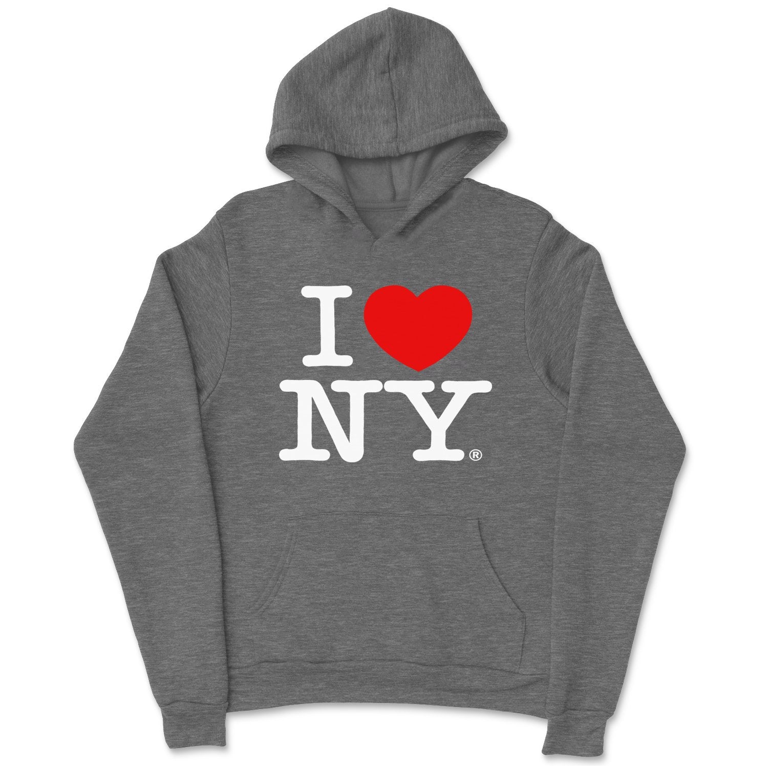 I Love NY Kids Hoodie Sweatshirt Officially Licensed (Youth, Charcoal)