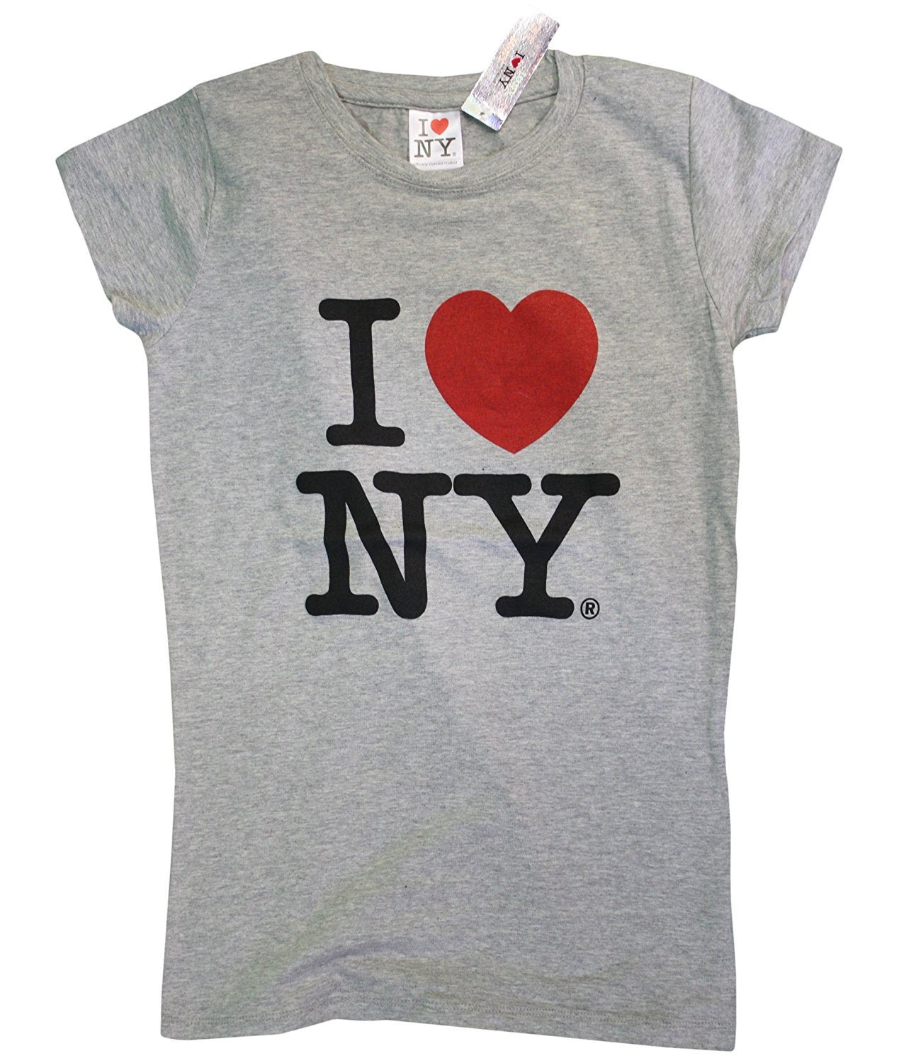 I Love NY New York Womens T-Shirt Spandex Tee Heart Gray