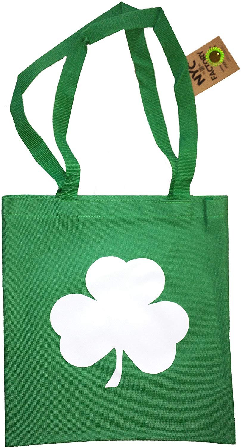 Shamrock Tote Bag Recycled Material (Solid Design, Kelly Green)