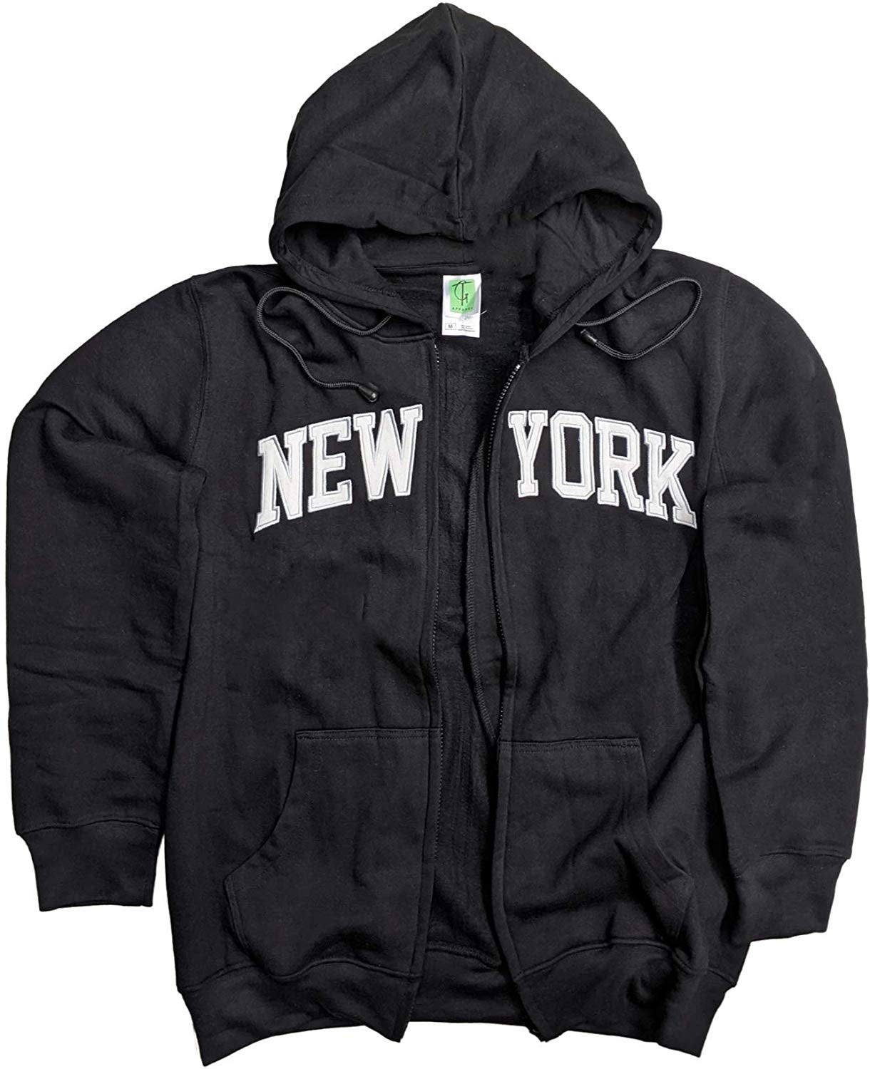 Men's New York City Zippered Hoodie Sweatshirt Black Navy Pink Retro Style