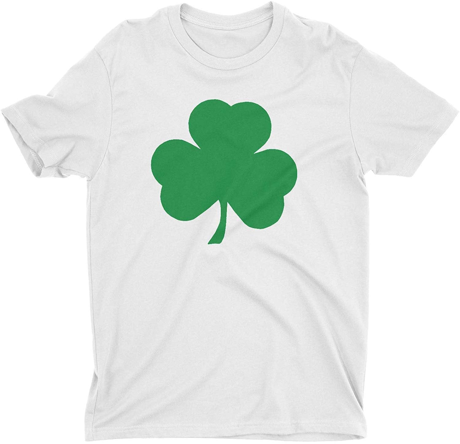T-shirt Shamrock pour hommes (grand design solide, blanc et vert)