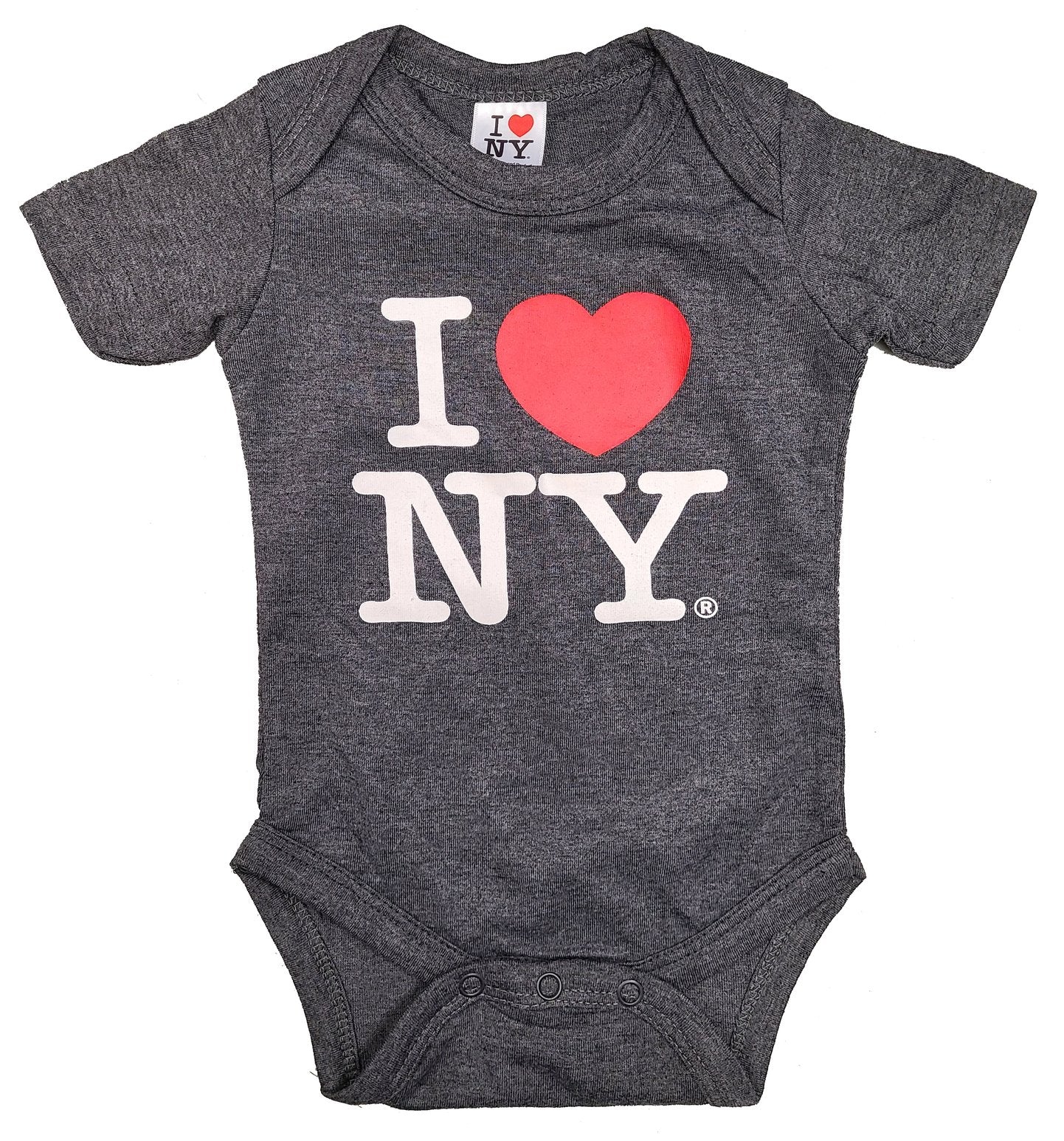 I Love NY Baby Bodysuit Charcoal