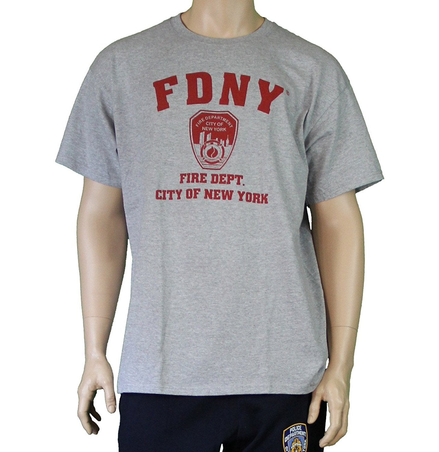 9/11 Official Licensed Memorial Tee FDNY Short Sleeve T-Shirt Gray