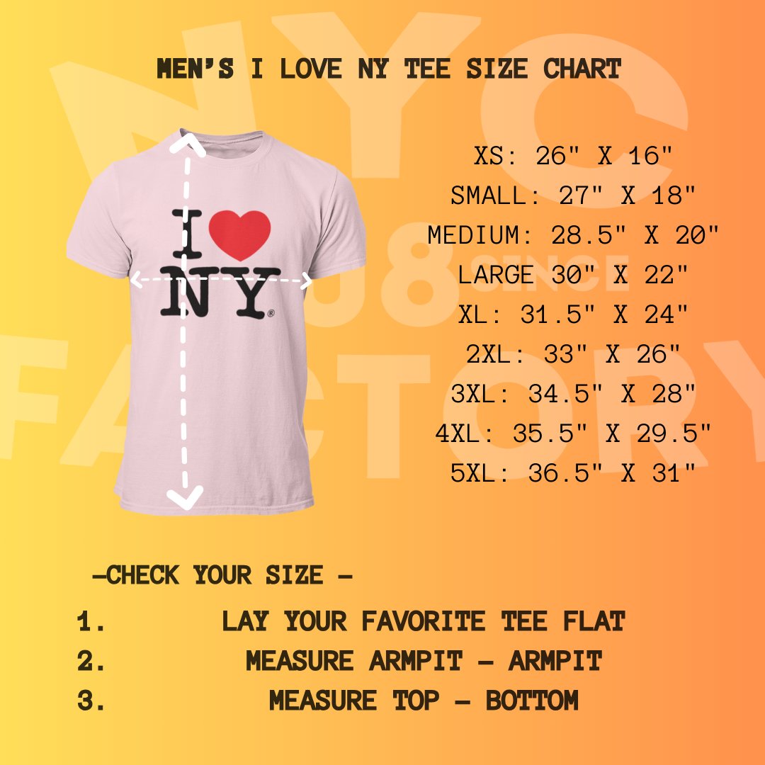Men's I Love NY Officially Licensed Adult Unisex Tees (Light Pink)