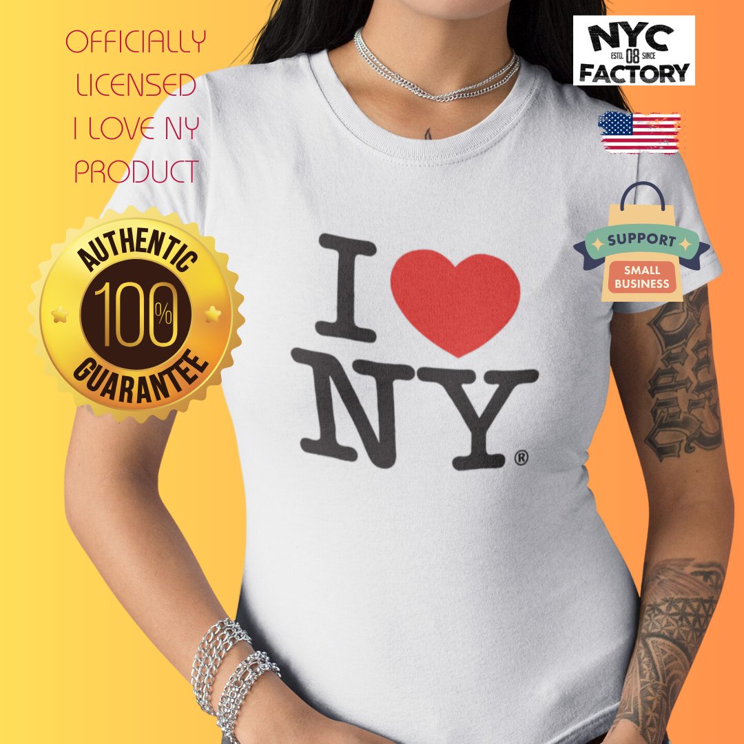 I Love NY Ladies T-Shirt Crewneck Tee Officially Licensed