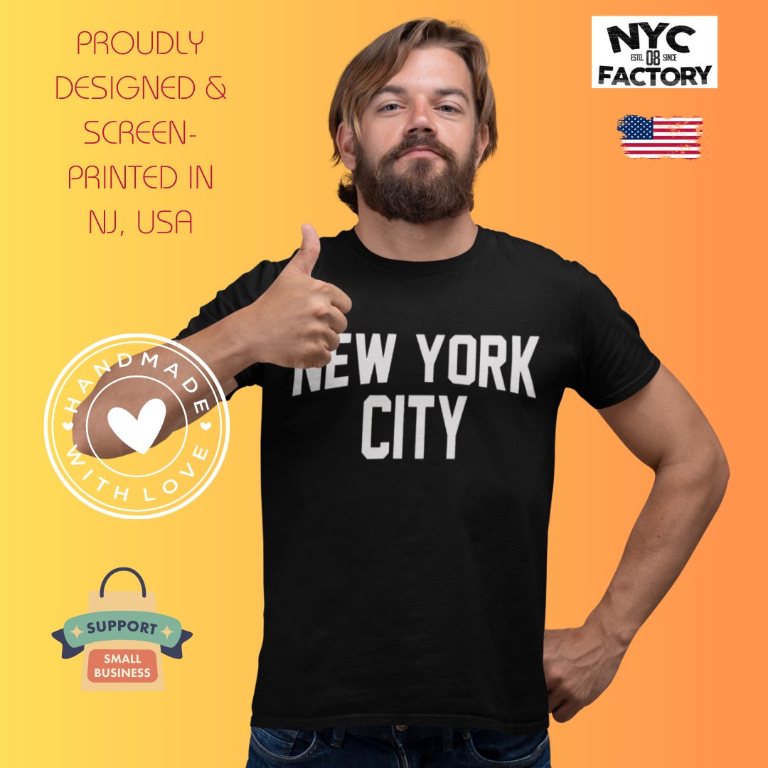 New York City T-shirt unisexe sérigraphié noir Lennon Tee