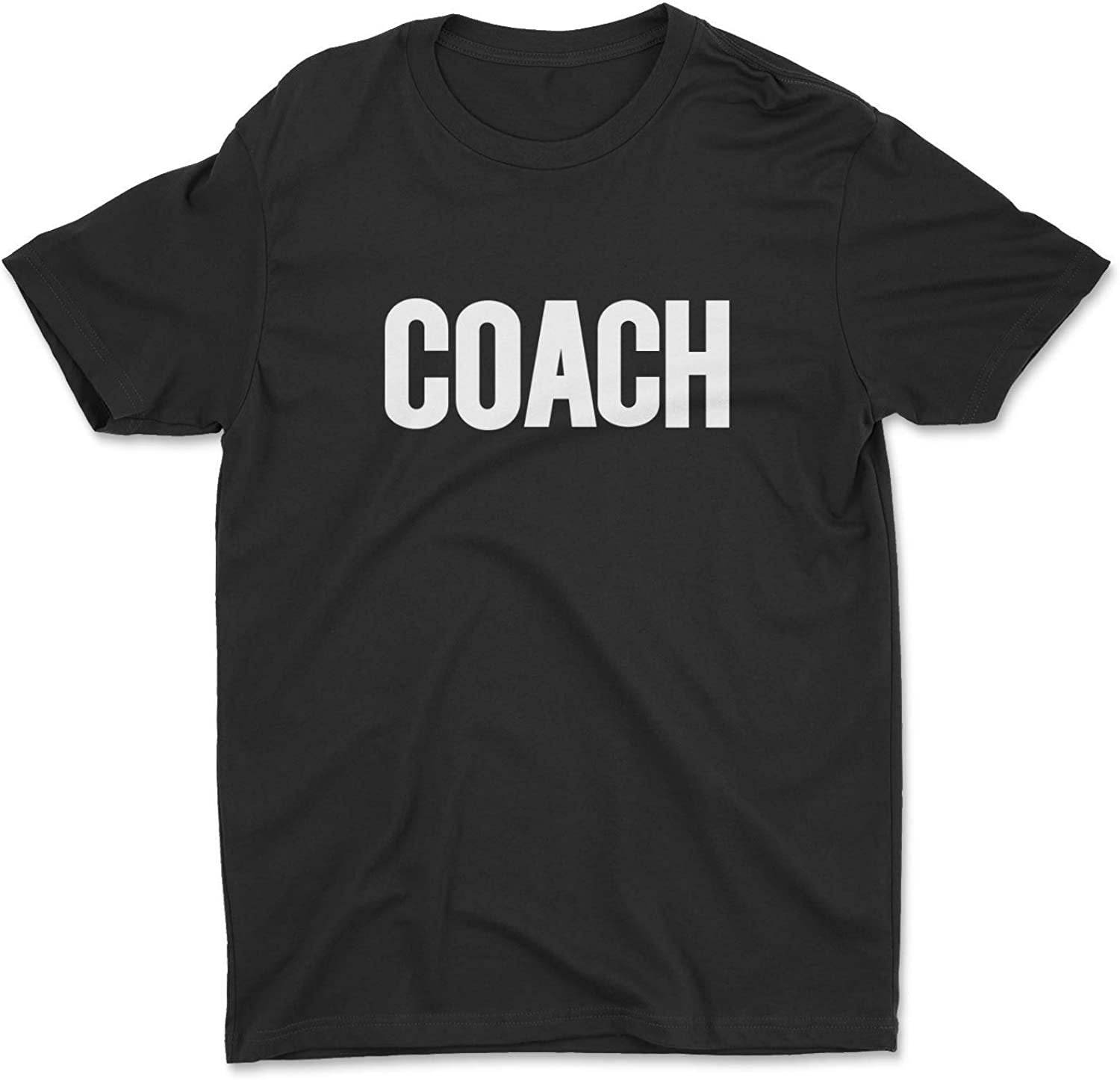 T-shirt Coach pour hommes (conception solide, noir et blanc)