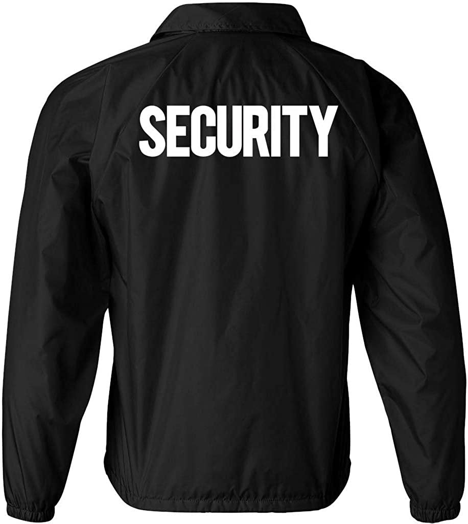 Men's Security Jacket Event Staff Windbreaker Front Back Silk Screen Print