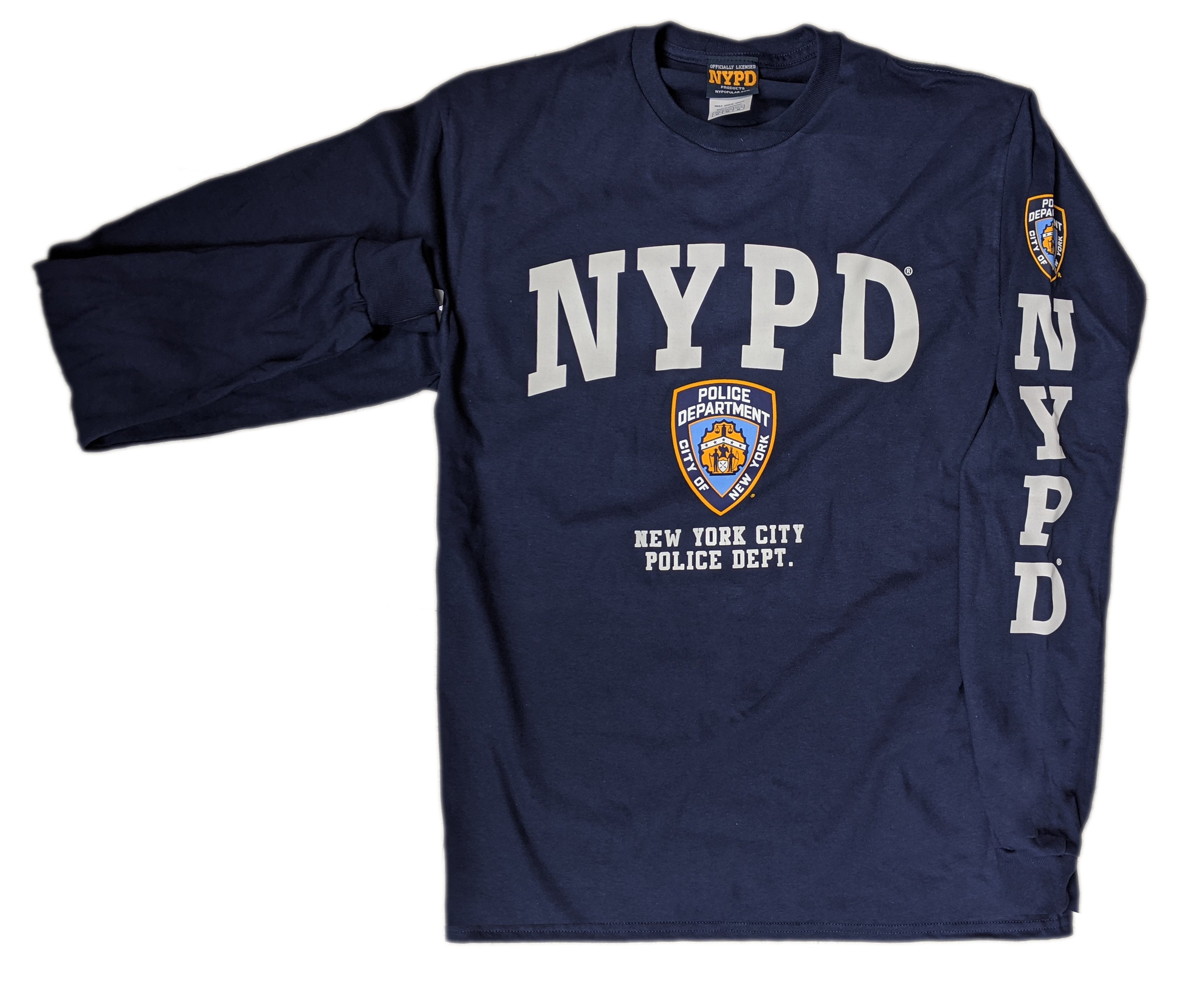 NYPD Kids Long Sleeve Screen Print T-Shirt Navy White