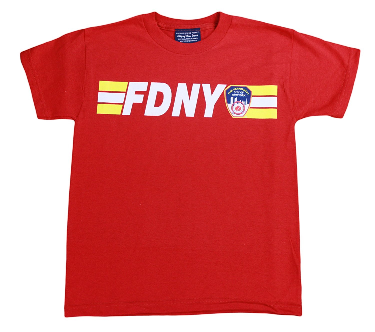 FDNY Kids Tee 200ft Back Officially Licensed (Youth, Red)