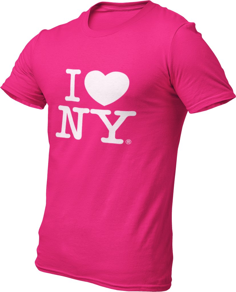 I Love NY T-shirt unisexe pour homme rose vif