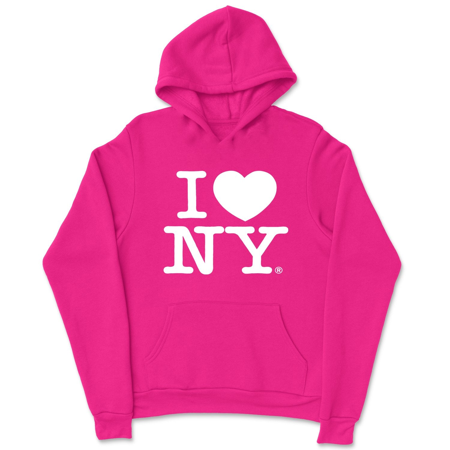 I Love NY Kids Hoodie Sweatshirt Officially Licensed (Youth, Hot Pink)