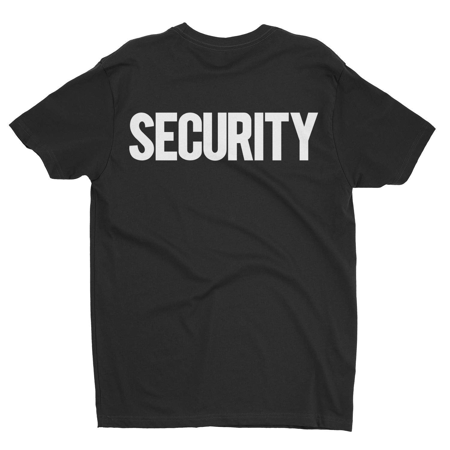Men's Security Short Sleeve T-Shirt (Chest & Back Print, Black/White)